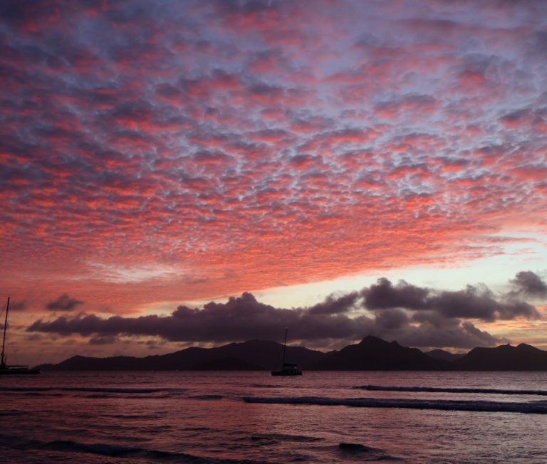 sunset on La Digue